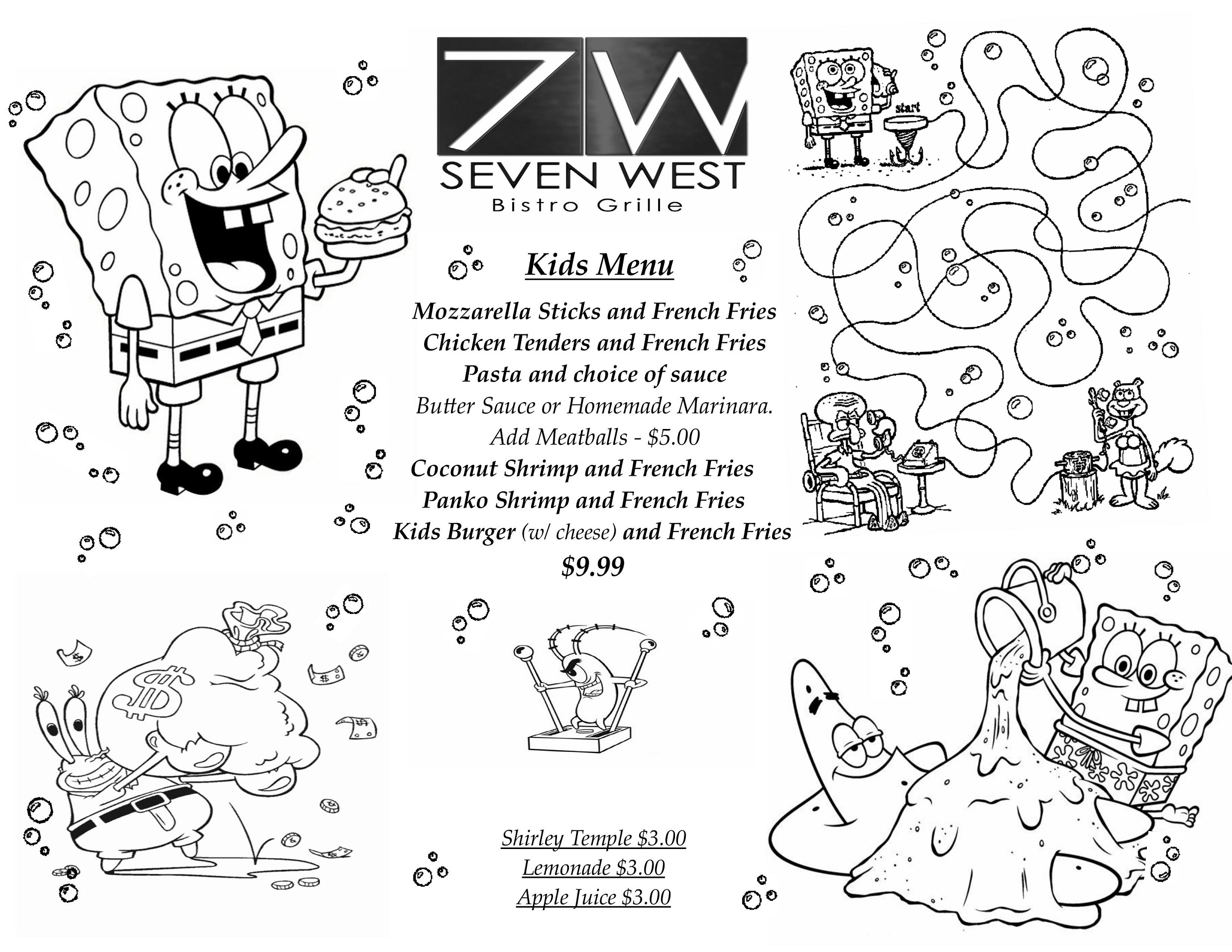 kids menu 